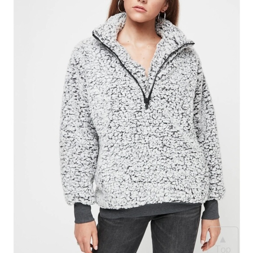 Express Sherpa quarter zip jacket